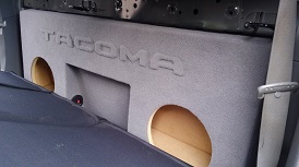 2005-2015 Toyota Tacoma Double Cab Dual 10 with Amp Space Subwoofer Box