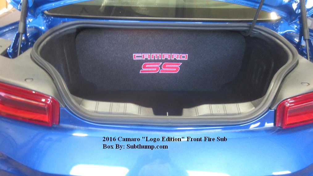 *New" 2016 Camaro LT/LS/SS Dual 10/12 Front Fire Logo Edition Subwoofer Box 