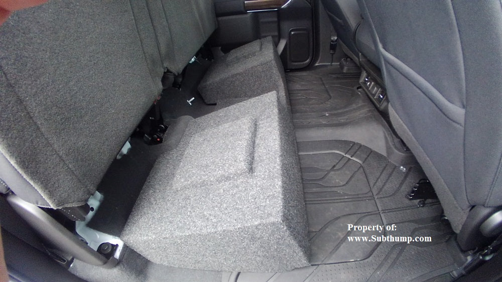 *New* 2019-2020  New Body GM Double Cab Dual 10/12 Downfire With Amp Space Subwoofer Box