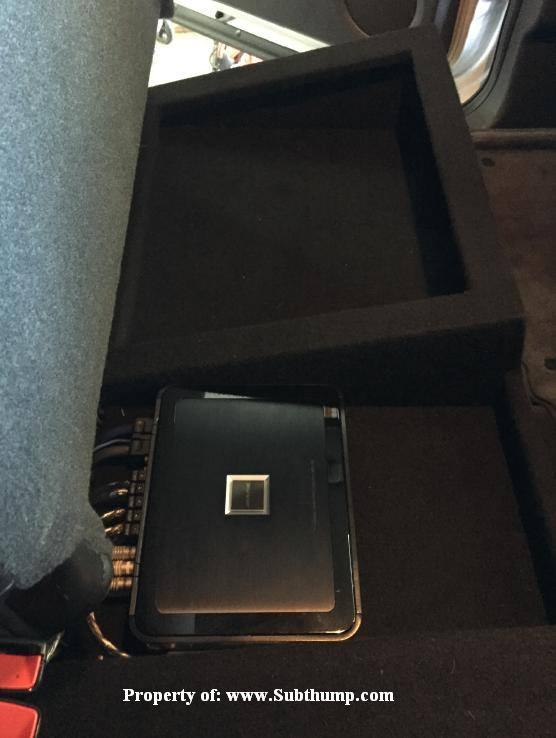 2007-2013 GM Crew Cab Single Downfire Box With Amp Shelf And Cubby Storage