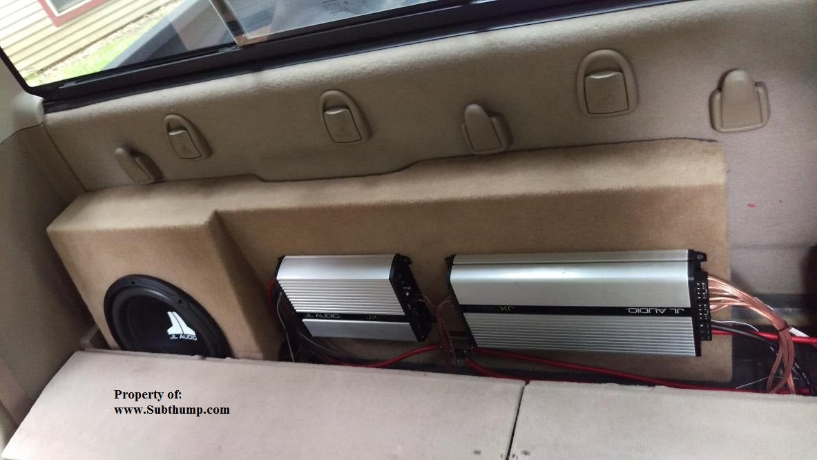 2006-2023 Dodge Ram Mega Cab Single 10/12 Subwoofer Box with Amp Shelf Partial Width