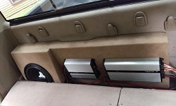 2006-2023 Dodge Ram Mega Cab Single 10/12 Subwoofer Box with Amp Shelf Partial Width
