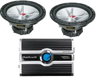 (2) 12" Kicker CVR dual 4ohm Subs AND (1) Planet Audio 1200w Amp