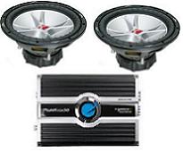 (2) 12" Kicker CVR dual 4ohm Subs AND (1) Planet Audio 1200w Amp