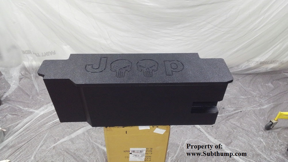 1987-2006 Jeep Wrangler Limited Edition Dual 10  Front Fire Sub Enclosure Bedliner With Skull Logo