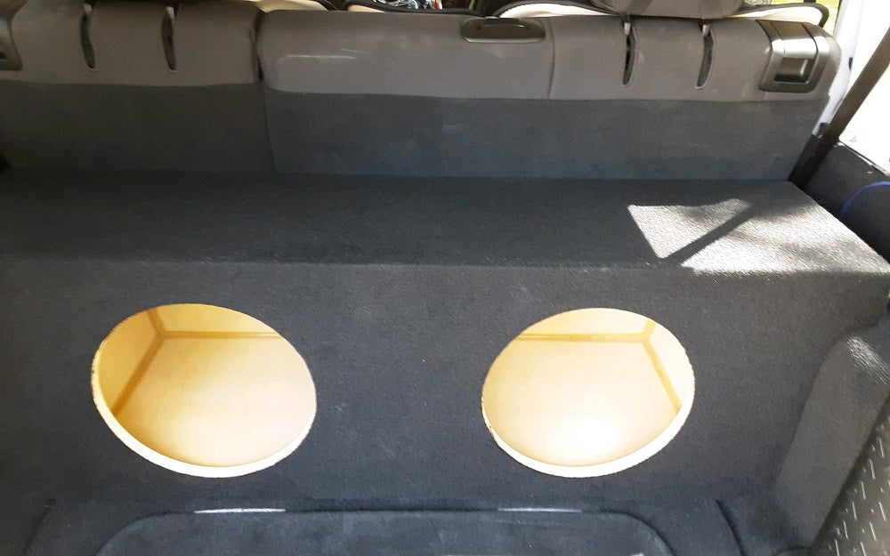 *New* 2007-2018 Jeep Unlimited (4dr.) Dual 10/12 Rea  Fire Sub Box